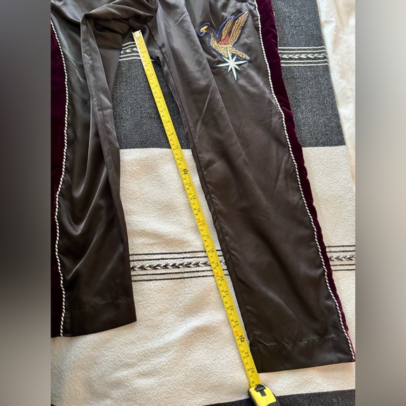 Diesel Men’s Pants size Medium Black with Burgundy Stripe and Logo - Picture 12 of 13